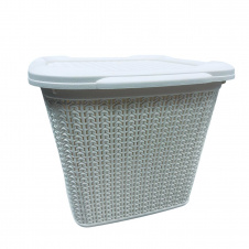 Кошик пластиковий з кришкою Ucsan Plastik М-071 30,5x32x25 см 15 л Бежевий