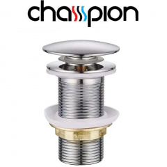 Донный клапан для умывальника с переливом Champion POP-UP-02 1 1/4" (кнопка) Житомир
