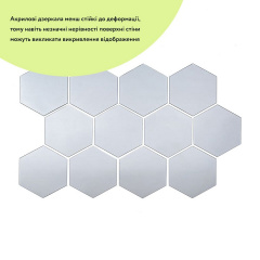Дзеркальний декор акриловий самоклеючий Sticker Wall 85x95 мм 12 шт Сріблястий (SW-00002512) Івано-Франківськ