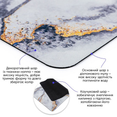 Вологопоглинаючий килимок Sticker Wall 50х80 см Сіро-золотий (SW-00002543) Одеса