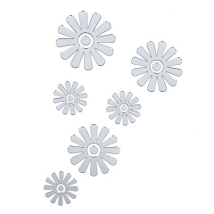 Зеркальный декор акриловый самоклеющийся Sticker Wall Цветы 6 шт Серый (SW-00002519) Луцк