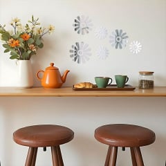 Зеркальный декор акриловый самоклеющийся Sticker Wall Цветы 6 шт Серый (SW-00002519) Луцк