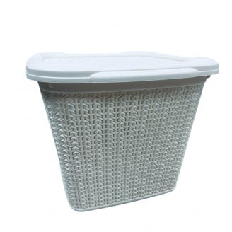 Кошик пластиковий з кришкою Ucsan Plastik М-071 30,5x32x25 см 15 л Бежевий
