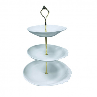 Фруктівниця порцелянова Stenson MC-4876 3-х ярусна h - 37 см 23419