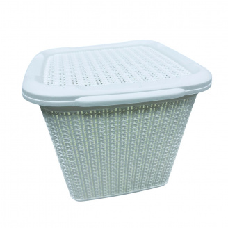 Кошик пластиковий з кришкою Ucsan Plastik М-071 30,5x32x25 см 15 л Білий