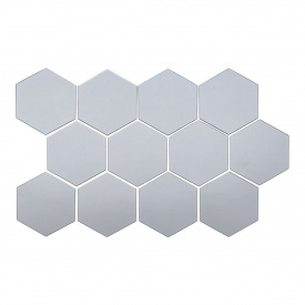 Зеркальный декор акриловый самоклеющийся Sticker Wall 150x175 мм 12 шт Серебристый (SW-00002514)