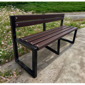 Лавка садова Tobi Sho Лофт Бенч зі спинкою без підлокітників 2,6 м колір Горіх