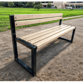 Лавка садова Tobi Sho Лофт Бенч зі спинкою без підлокітників 1,5 м колір Слонова кістка