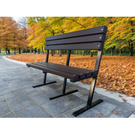 Лавка садово-парковая Tobi Sho Лофт Лайн со спинкой без подлокотников 2 м цвет Орех