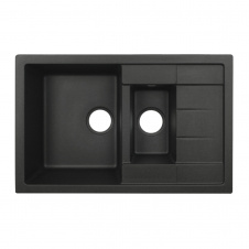 Гранитная мойка VENTA Stone 775x495 врезная, прямоугольная, черная (VS506001)