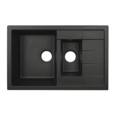 Гранитная мойка VENTA Stone 775x495 врезная, прямоугольная, черная (VS506001) Переяслав-Хмельницький