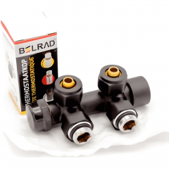 Термостатический комплект Belrad BLR316 1/2" угловой, черный (SLBR-BLR316) Долина