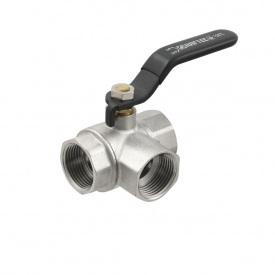 Кран шаровой Raftec 3/4″ ВВВ трехходовой, прямой, латунь (TDRH02)