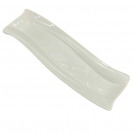 Блюдо порцелянове Stenson «Лаура» 30 см Білий MC3229-12 (23360)