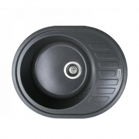 Гранитная мойка VENTA Stone 615x495 врезная, овальная, серая (VS505002)