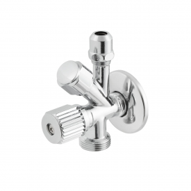 Приборный кран Raftec 1/2"x3/8"x3/4" НН угловой, латунь (VYU0100502)