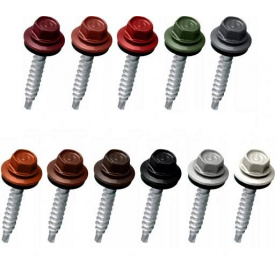 Wkret-Met Покрівельний самонаріз для кріплення метала до дерева RAL8019 темно-коричневий 4,8х35мм (250 шт. в упаковці)