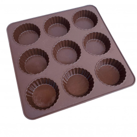 Форма силиконовая для выпечки кексов на 9 шт 24,9х24,9х2,3 см Lessner Chef Choco 10250