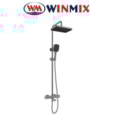 Душова колона з термостатичним змішувачем (3 режими) Winmix Premium VIRGO 009-J GRAPHITE, Польща
