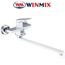 Смеситель для ванны длинный нос Winmix Premium DERBY EURO WHITE-CHROME (Chr-006), Польша