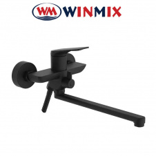 Смеситель для ванны длинный нос Winmix Premium DERBY EURO BLACK (Chr-006), Польша