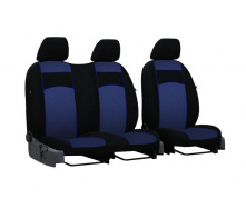 Авточехлы с автоткани для VOLKSWAGEN Transporter T5 2003-2015 POK-TER VIP 1+2 с синей вставкой