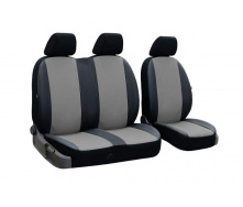 Авточехлы для VOLKSWAGEN Transporter T5 2003-2015 POK-TER Perline 1+2 с серой вставкой перфорированной экокожи