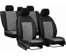 Авточехлы из эко кожи NISSAN Note 2005-2013 POK-TER Road с серой вставкой