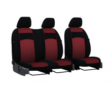 Авточехлы с автоткани для PEUGEOT Boxer 1994-2006 POK-TER VIP 1+2 с красной вставкой
