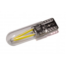 Светодиодная лампа StarLight T10 1 диод COB 12V-24V 1W WHITE мультиполярная / стеклянная колба / печатная плата Black
