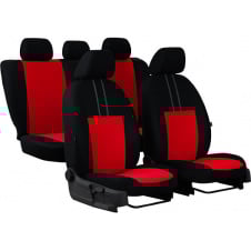 Автомобильные чехлы для Mitsubishi L200 1996-2006 POK-TER Economic с красной вставкой
