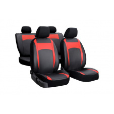 Авточехлы из эко кожи DACIA Duster 2010-2013 POK-TER Design Leather с красной вставкой