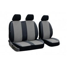 Авточехлы для VOLKSWAGEN Transporter T5 2003-2015 POK-TER Perline 1+2 с серой вставкой перфорированной экокожи