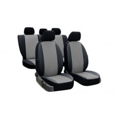 Авточехлы из эко кожи Citroen Saxo (1996-2003) POK-TER PERLINE с серой вставкой