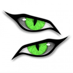 Наклейки 3M на авто зеленые глаза 12,6х6,3 см Новояворовск