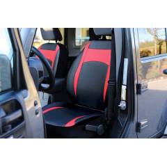 Авточехлы из эко кожи для HONDA City 2003-2008 Pok-ter Desing Leather с красной вставкой Київ