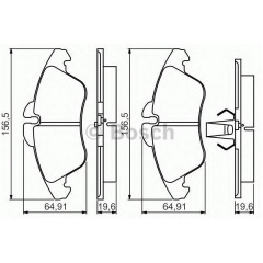 Тормозные колодки Bosch дисковые передние MERCEDES/VW Sprinter/Vito(638)/LT F PR2 0986495245 Мукачево