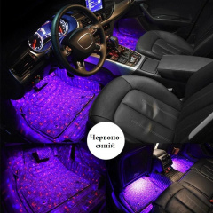 Светодиодная подсветка салона автомобиля RIAS NJ-00126 LED RGB 4 панели Black Лубны