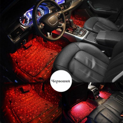 Светодиодная подсветка салона автомобиля RIAS NJ-00126 LED RGB 4 панели Black Лубны