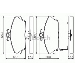 Тормозные колодки Bosch дисковые передние HONDA/ROVER Civic/25/45/200/400/800 F 0986495233 Бучач