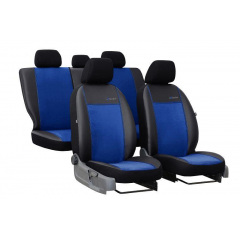 Авточехлы FIAT Punto 2003-2011 POK-TER Exclusive екокожа с синей вставкой алькантары Дзензелівка