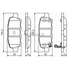 Тормозные колодки Bosch дисковые задние NISSAN X-Trail/Murano/Qashqai/Tiida >>07 P 0986495089 Лубны