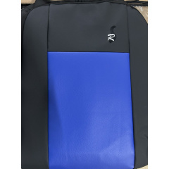 Авточехлы из эко кожи GEELY MK 2006-2014 (2002-2011) POK-TER Road с синей вставкой Гуляйполе