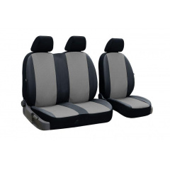 Авточехлы для VOLKSWAGEN Transporter T5 2003-2015 POK-TER Perline 1+2 с серой вставкой перфорированной экокожи Славута