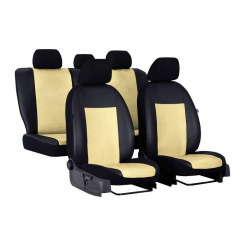 Авто чехлы комбинированые RENAULT Clio 1998-2005 mk 2 POK-TER Unico Premium с бежевой вставкой Никополь
