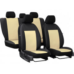 Авточехлы из эко кожи FORD Fiesta 2002-2008 POK-TER Road с бежевой вставкой Нововолинськ