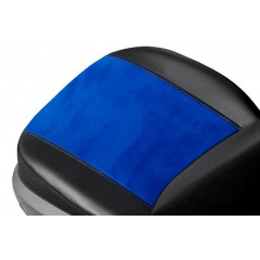Авточехлы FORD Fiesta 2002-2008 POK-TER Exclusive екокожа с синей вставкой алькантары Бердичів