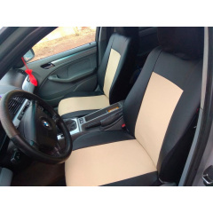 Авточехлы из эко кожи GEELY Emgrand EC7-RV 2009-2016 (2002-2011) POK-TER Road с бежевой вставкой Кропивницкий