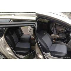 Авточехлы из эко кожи GEELY Emgrand X7 2013-2016 (2002-2011) POK-TER Road с серой вставкой Самбір