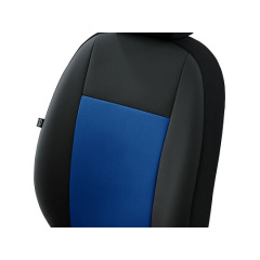 Авточехлы из эко кожи SEAT Leon 2006-2013 mk II Hatchback POK-TER Road с синей вставкой Київ